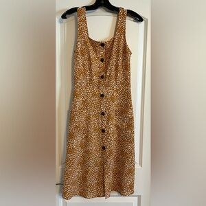 Monteau Brown Button-Front A-Line Dress